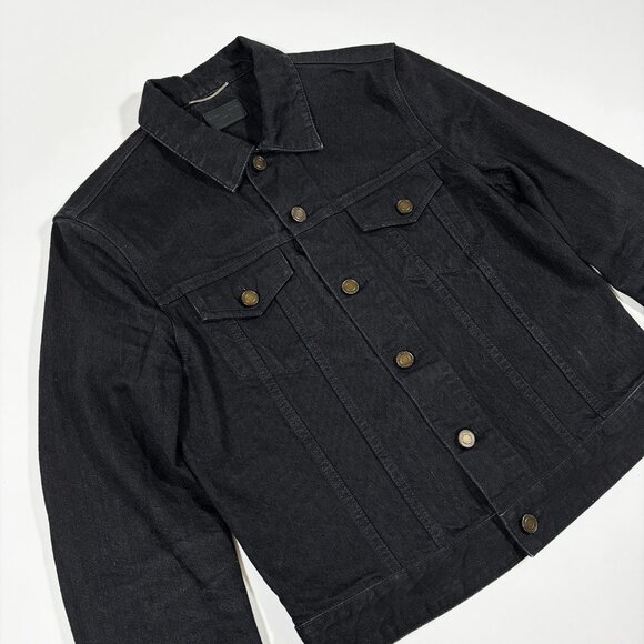 Saint Laurent Classic Denim Jacket Black Size M - Picture 3 of 9